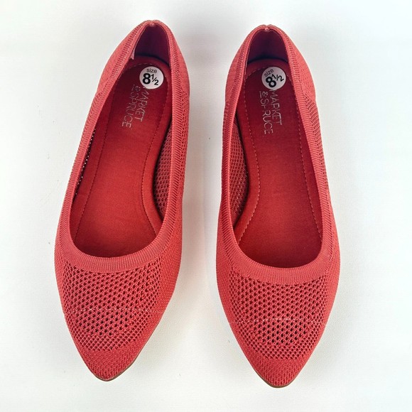 Market & Spruce Point Toe Flat Knit Slip On Shoes Terra Cotta US 8.5 NEW - Picture 3 of 10